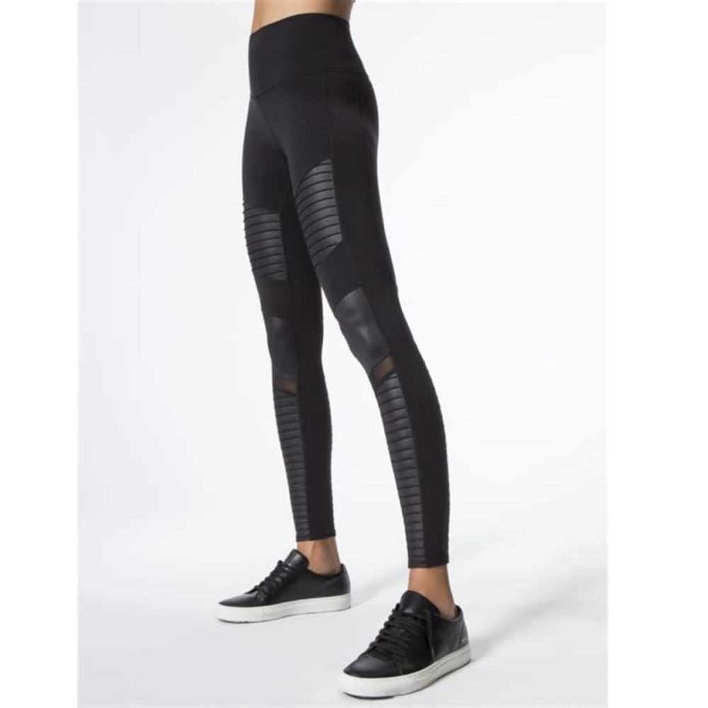 💎SOLD💎RARE ALO Black High Waist Moto Yoga Pants - Picture 2 of 6